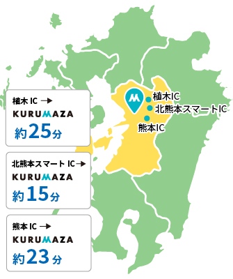 各ICの場所を示したマップ